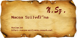 Nacsa Szilvána névjegykártya